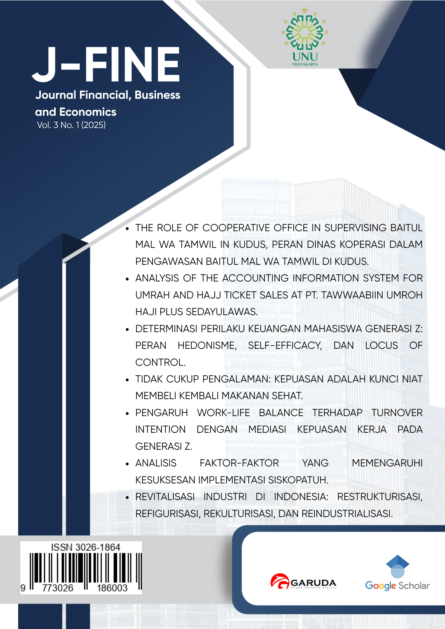 					View Vol. 3 No. 1 (2025): Journal Financial, Business and Economics
				